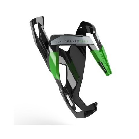 Велосипедный флягодержатель Elite  Custom Race Plus, fiberglass, черный, зеленый рисунок. EL0140607