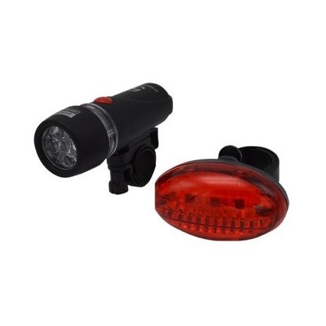 Комплект фонарь+мигалка EASTPOWER, по 5 диодов, черный, материал ABS, 3 режима, EBL030