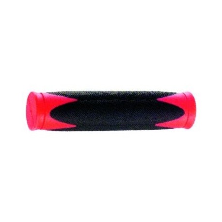 Ручки на руль для велосипеда VELO резиновые 2-х компонентные 130мм черно-красные 5-410361